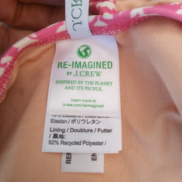 J. Crew | NWOT One Piece Swimsuit Twist-Front Keyhole Pink Stamp Floral 0 - Picture 12 of 16